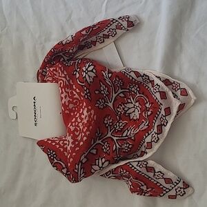Sonoma Red and White Floral Scarf
